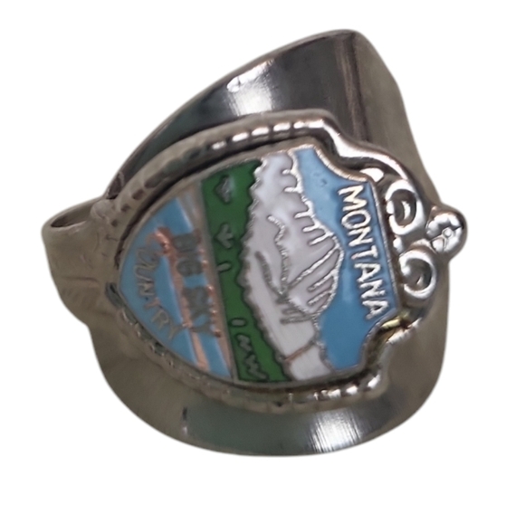 Montana Big Sky Country The Treasure State Collectible Souvenir Spoon Ring - Picture 1 of 2